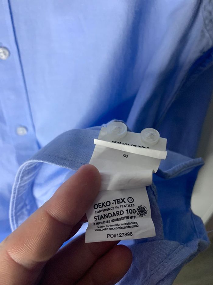 Chemise Tommy Hilfiger bleu uni taille M - photo numéro 8