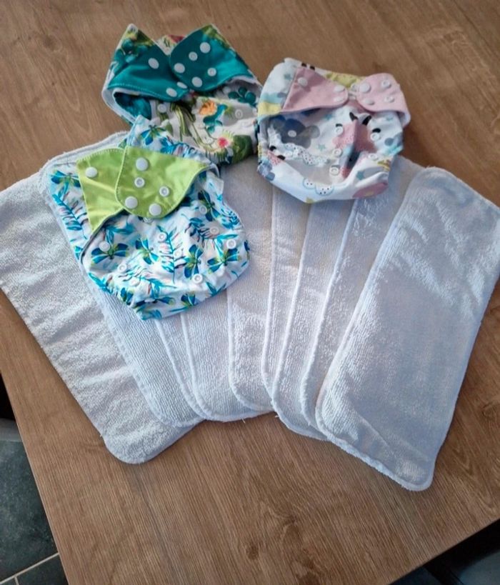 Lot de 3 couches lavables et 9 changes