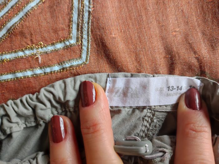 Pantalon cargo parachute kaki clair Zara taille 13-14 ans - photo numéro 5
