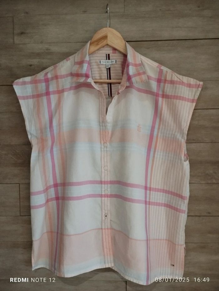 Blouse chemise carreaux Tommy Hilfiger T36