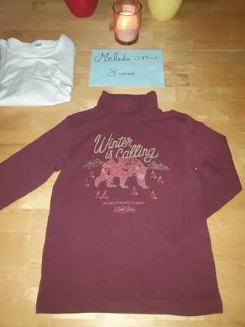 t shirt manches longues bordeaux vertbaudet 8 ans