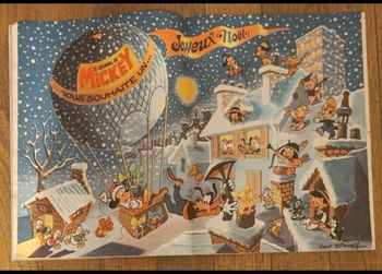 Ancien journal de mickey avec poster joyeux Noël 1975 N°1228 vintage