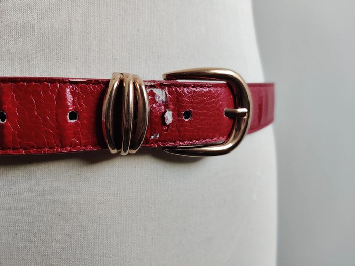 Ceinture bordeaux et doré 95cm - photo numéro 2