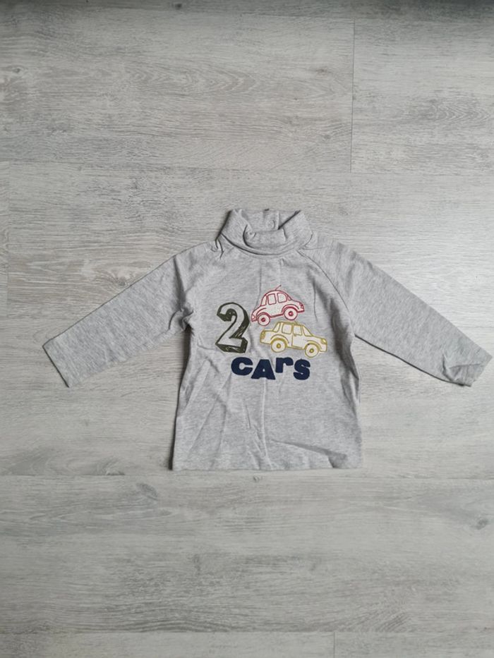 Sous pull tex neuf gris 12 mois voitures đźš—