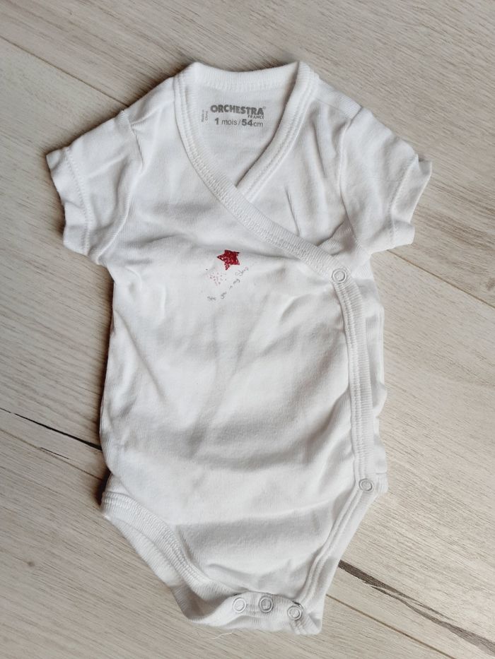 Vêtement bébé fille body manches courtes étoile Orchestra 1 mois