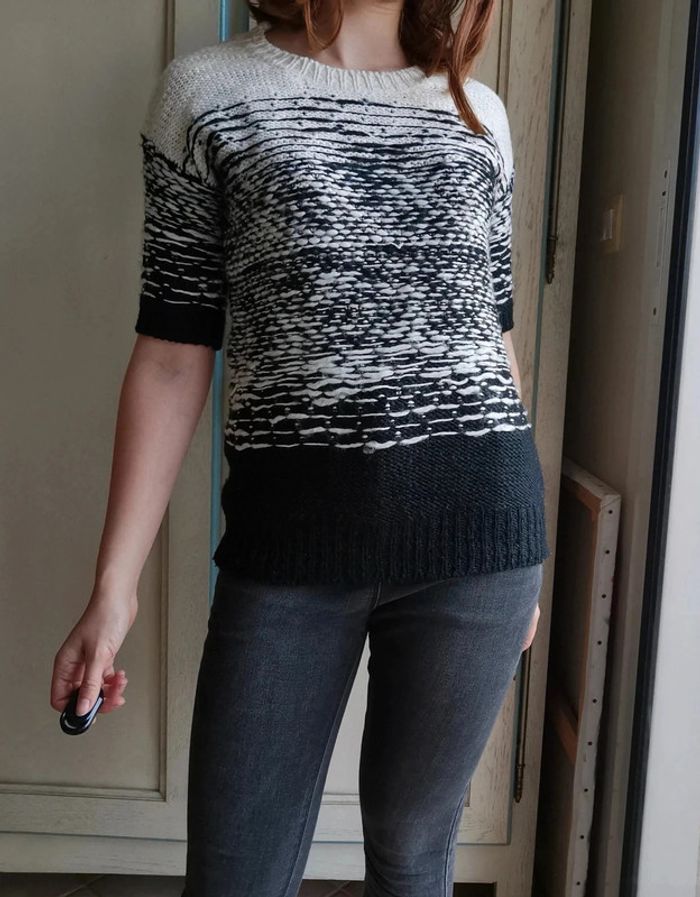 Pull laine noir et blanc Suncoo - photo numéro 2