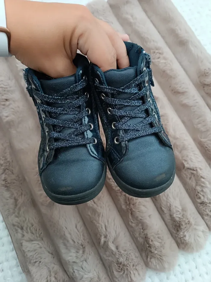 🔸 Chaussures Baskets Bleues Fermeture Éclair 24🔸 - photo numéro 2