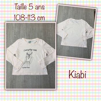 T-shirt ML rose pale - taille 5 ans 108-113 cm