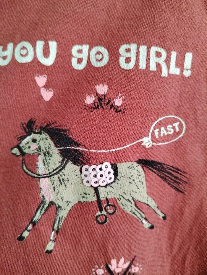 T-shirt manches longues chevaux Zeeman 9/10 ans - photo numéro 5