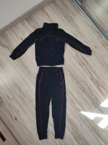 Survêtement fille Domyos 10 ans noir et rose