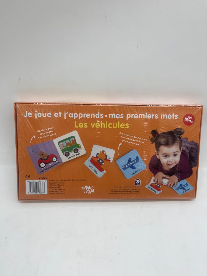 Coffre Les Vehicules avec son livre et ses 10 puzzles de 2 pièces Neuf sous blister - photo numéro 2
