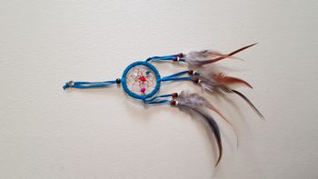 Mini attrape rêve turquoise Diamètre 6 cm Neuf sous blister