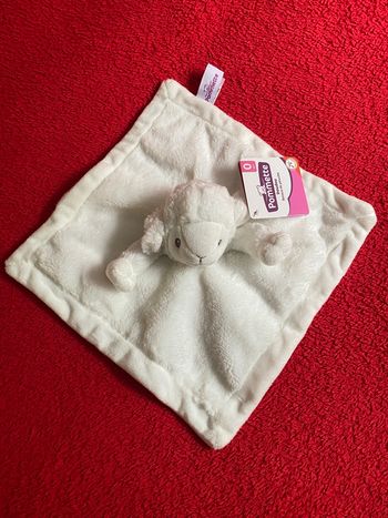 Pommette doudou mouton carré Ecru blanc neuf 