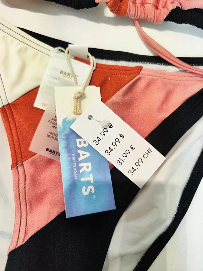 Maillot de bain de bain marron rose, blanc et noir Barts Taille bas 38 Taille haut 36 - photo numéro 3