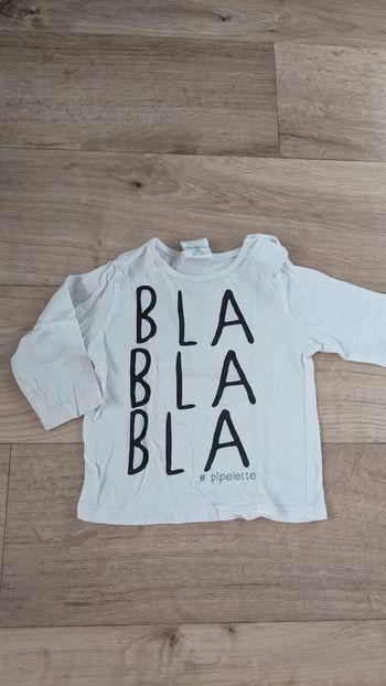 Tee-shirt manches longues Blanc Kiabi 12 Mois