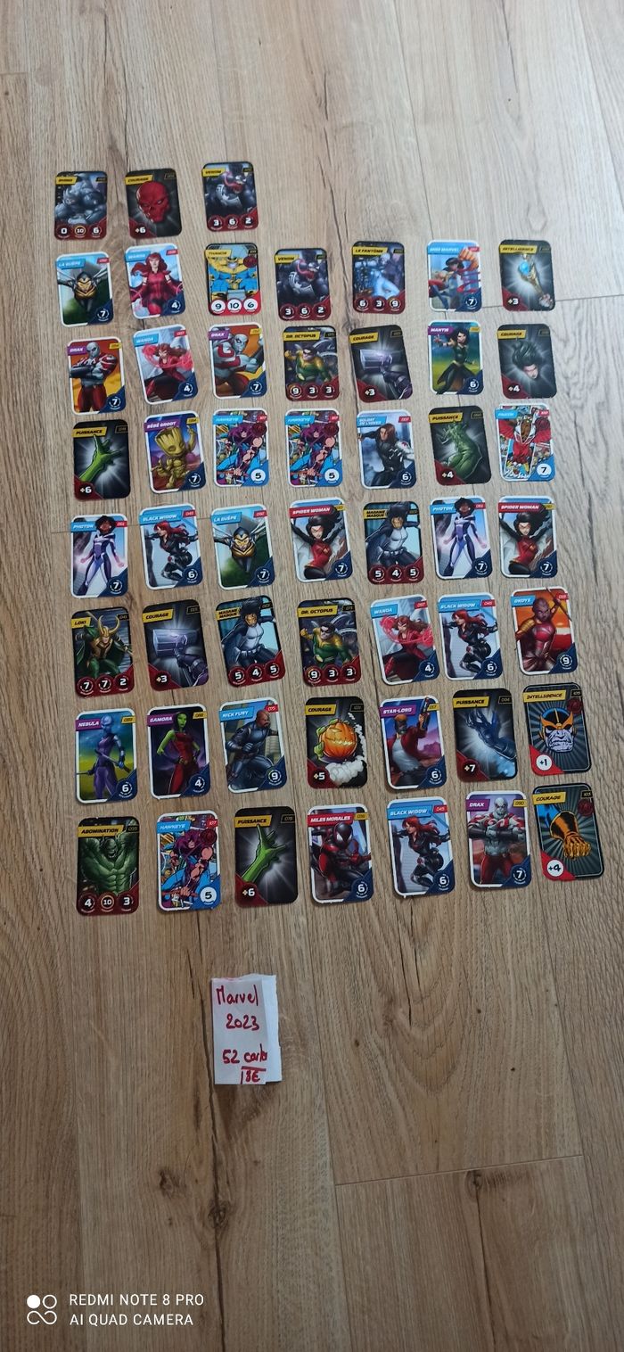 52 cartes marvel 2023