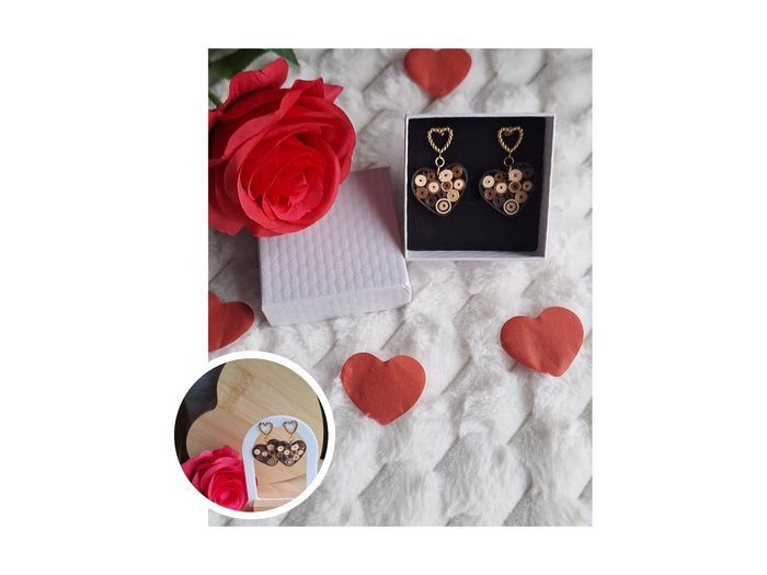 Boucles d'oreilles en quilling ❤️ Amoria❤️ - photo numéro 3