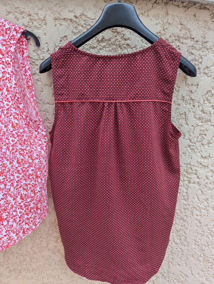 Lot de 3 tops/ blouse femme sans manches taille 42-44 en parfait état - photo numéro 8