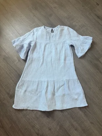 Superbe robe bleu en coton style année 70