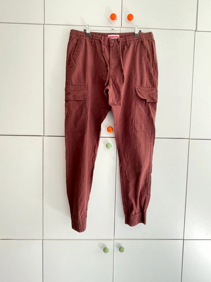 Pantalon cargo marron en lin et coton taille 42 Eagleood