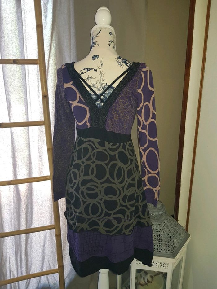 Robe à motif hiver violette et noire - photo numéro 2