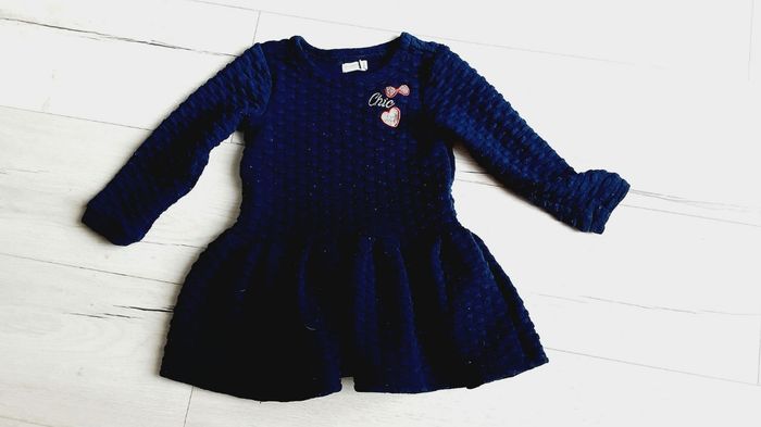 Vêtement fille robe manches longues bleu marine Orchestra 5 ans