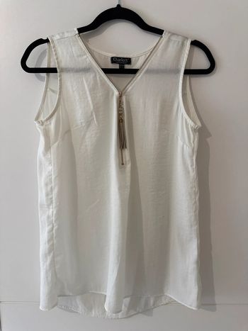 🤍 Haut blanc sans manches Charlott’ Taille 38/40 🤍