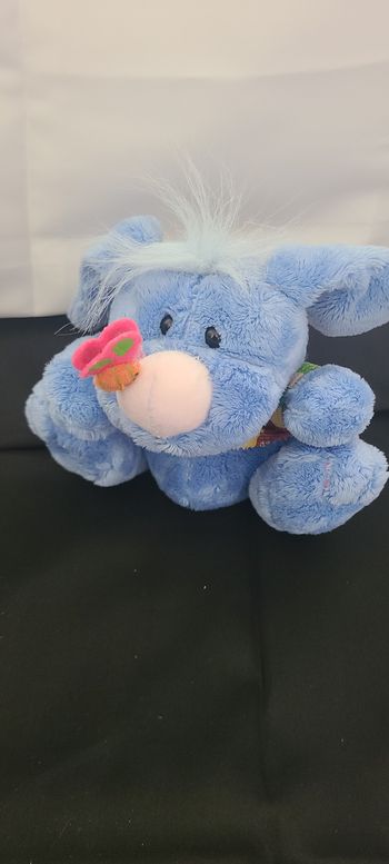 doudou chien bleu papillon sur museau venturelli