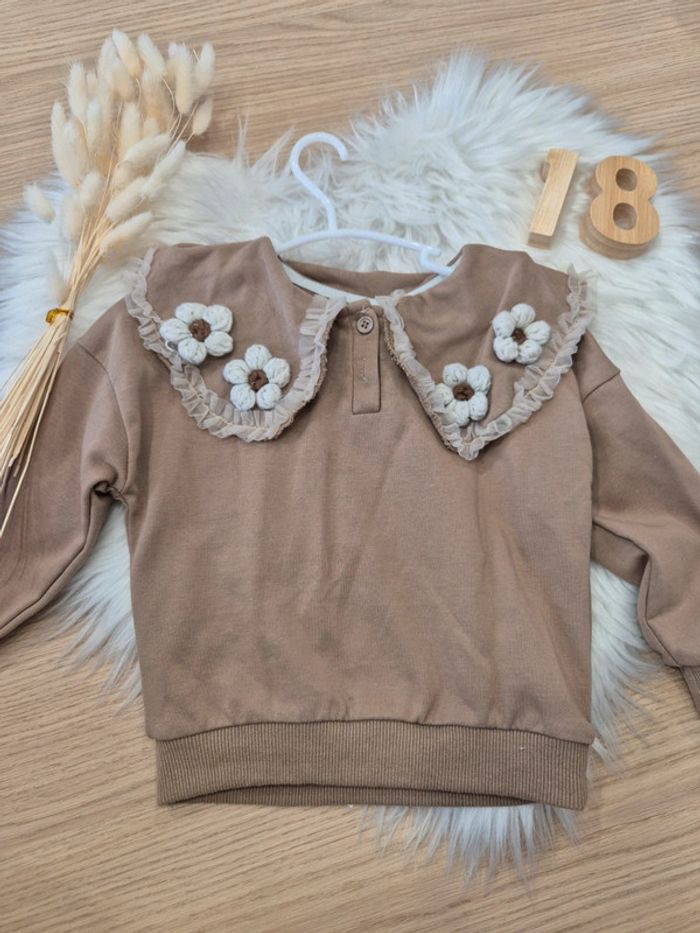 🤎 Pull à col avec fleurs 80 cm