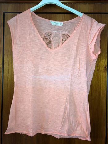 T-shirt corail col v 38/40 Interdée