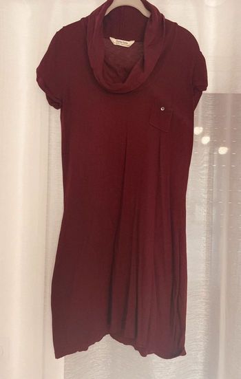 Cache cache - robe pull col tombant bordeau T40