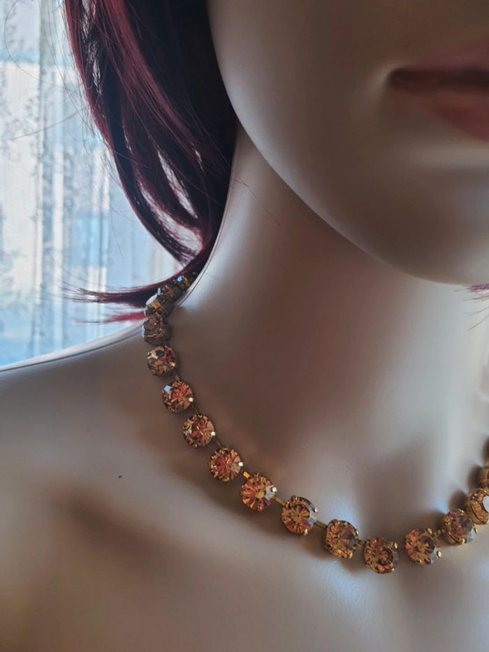 Magnifique Collier cristal Swarovski jaune or - photo numéro 2