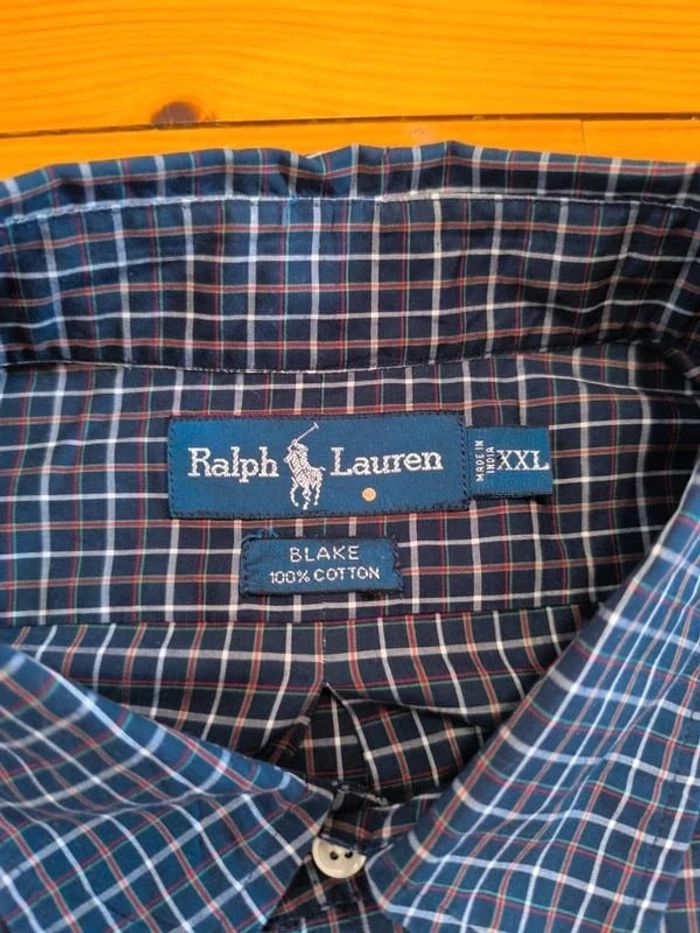 Chemise à carreaux - Ralph Lauren - Blake - Logo brodé violet - noir, blanc - Taille XXL - photo numéro 8
