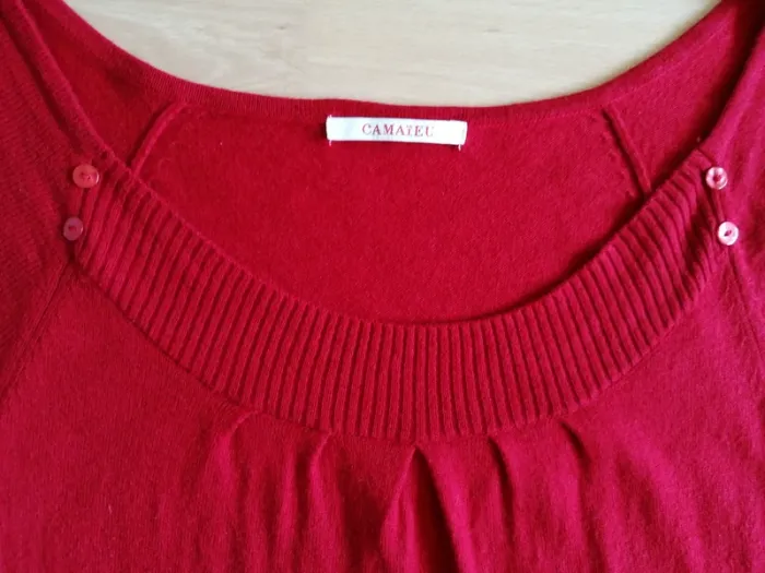 Robe rouge maille taille 40 Camaïeu - photo numéro 2