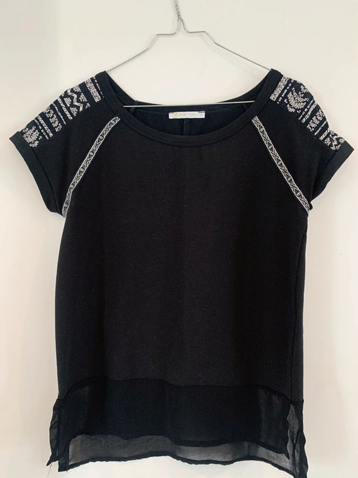 T-shirt noir femme Gémo taille S