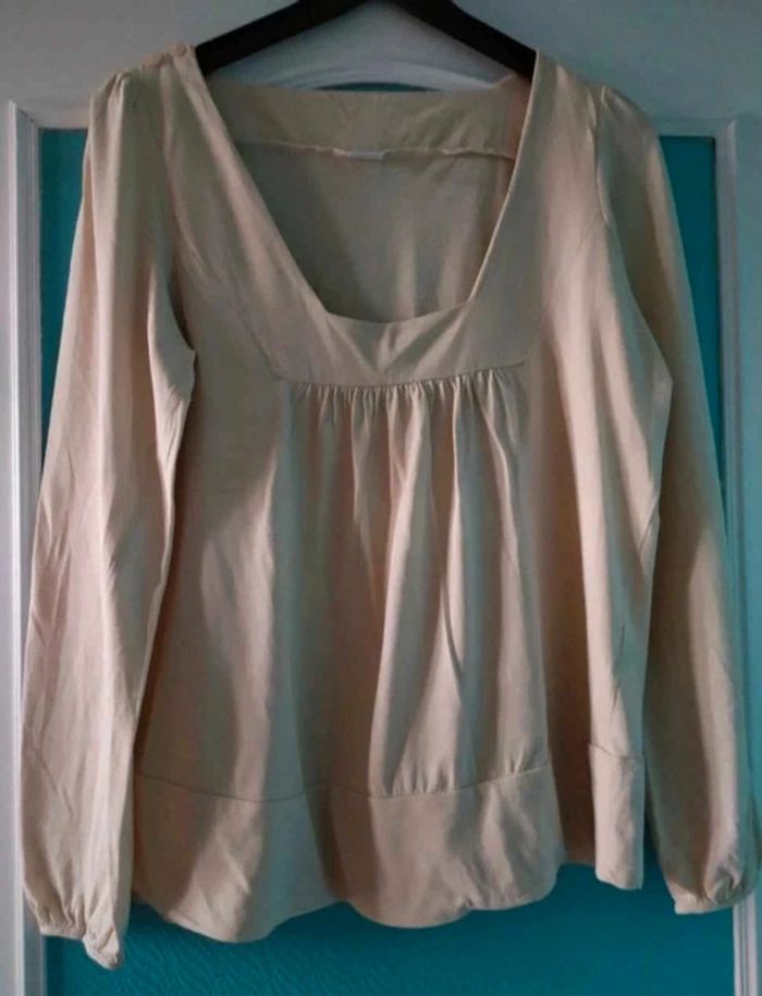 Blouse écrue manches longues