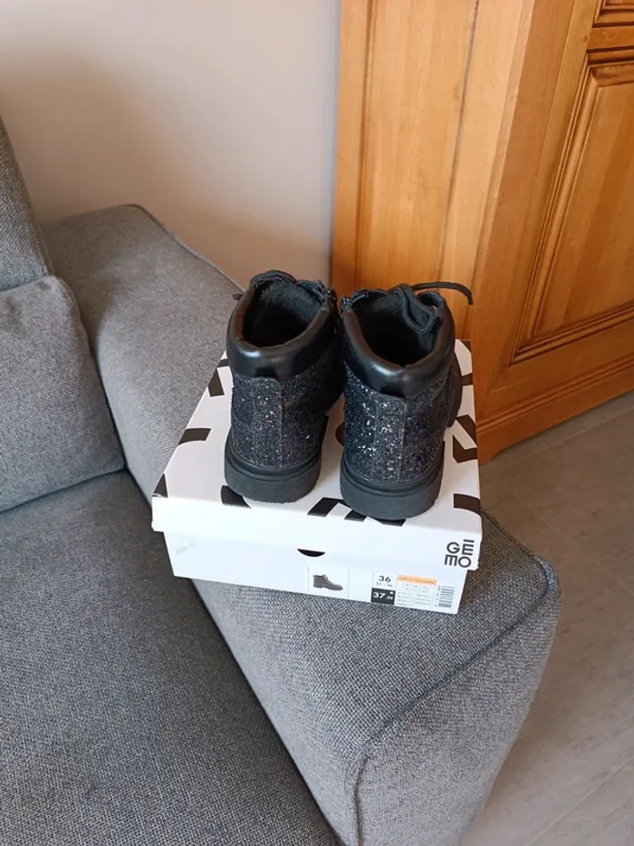 Chaussures montantes pailletées noires - photo numéro 3