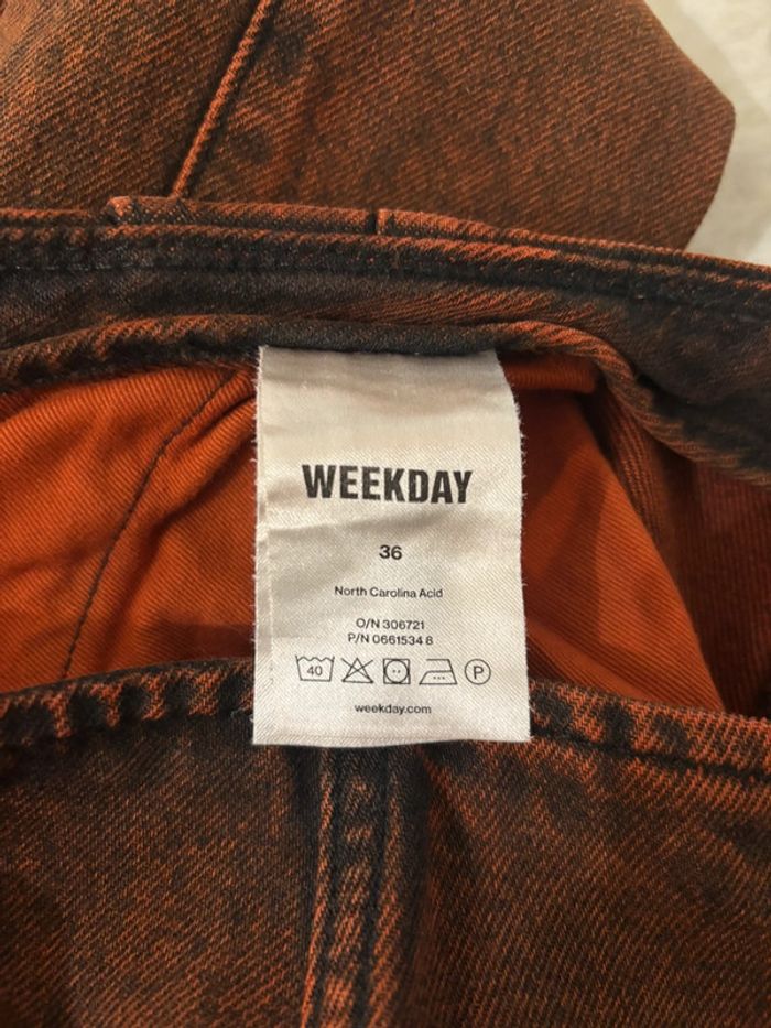 Pantalon jean weekday rouille - 36 - photo numéro 9