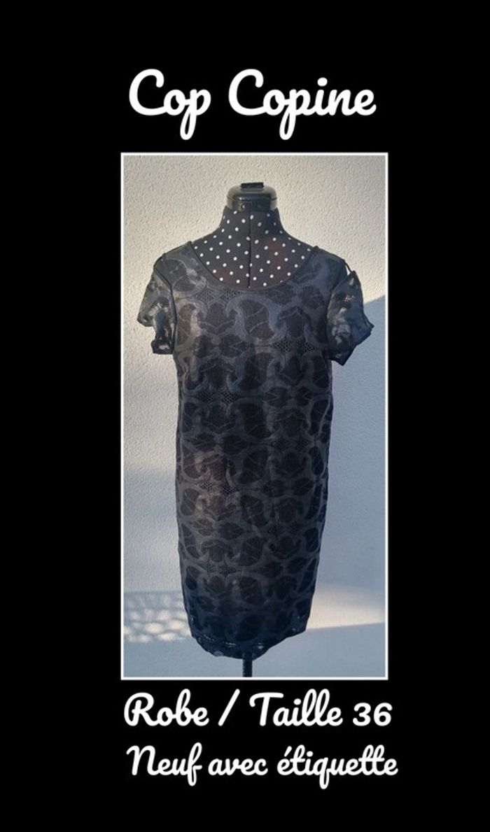 Robe courte fluide légère noir brillant Taille S Cop Copine