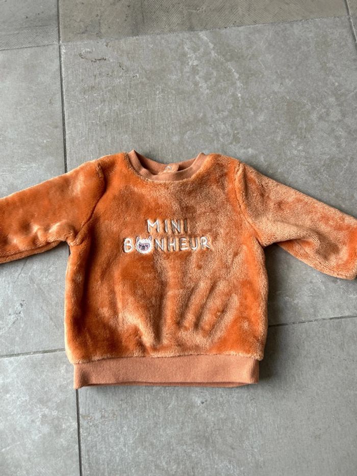 Pull bébé orange 6 mois