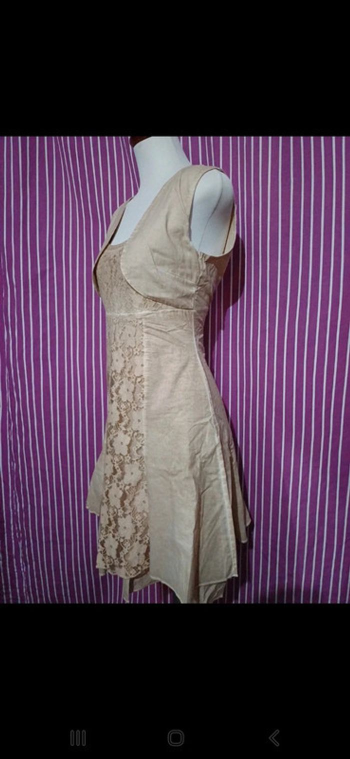 Robe🥻 dentelle brodé Beige - photo numéro 4