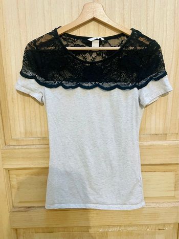 T-shirt haut dentelle manches courtes H&M taille S