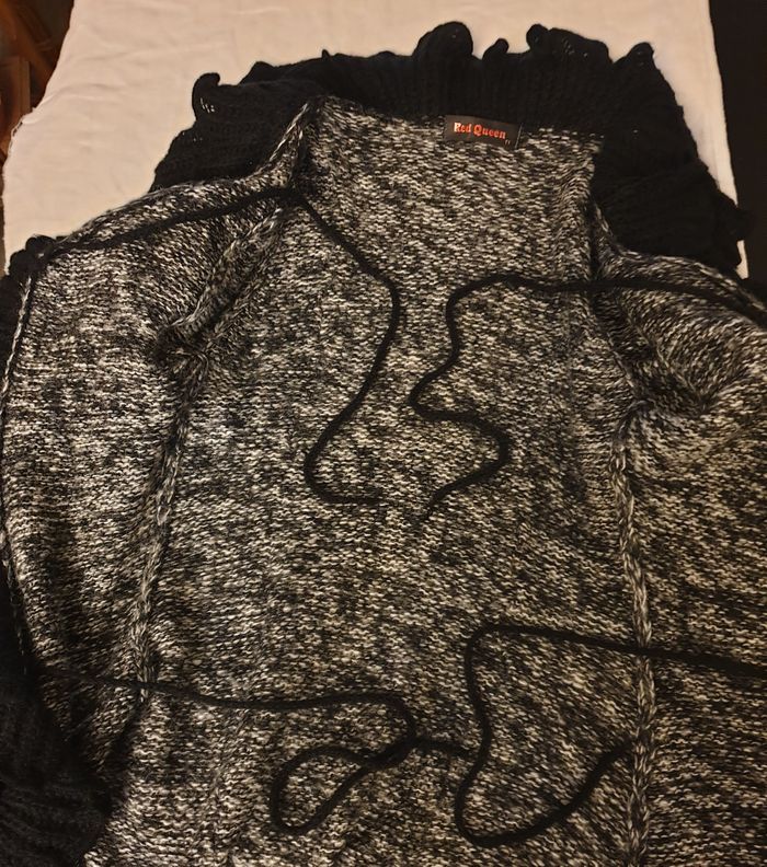 Manteau chiné asymétrique – Red Queen – T 1 - photo numéro 5