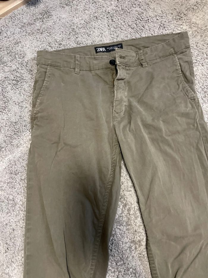 Pantalon chino kaki homme zara taille 40 - photo numéro 2
