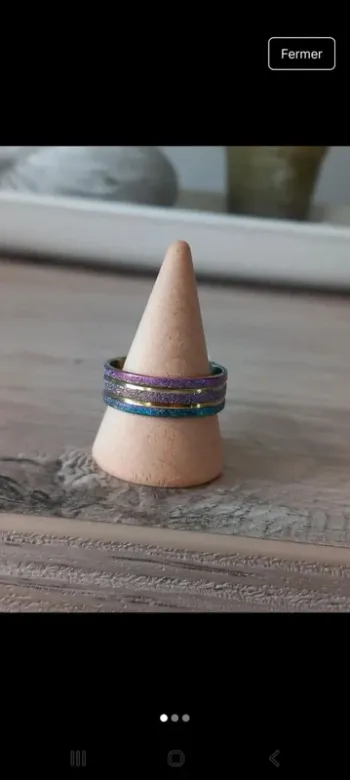 Bague en acier Multicolore taille 19