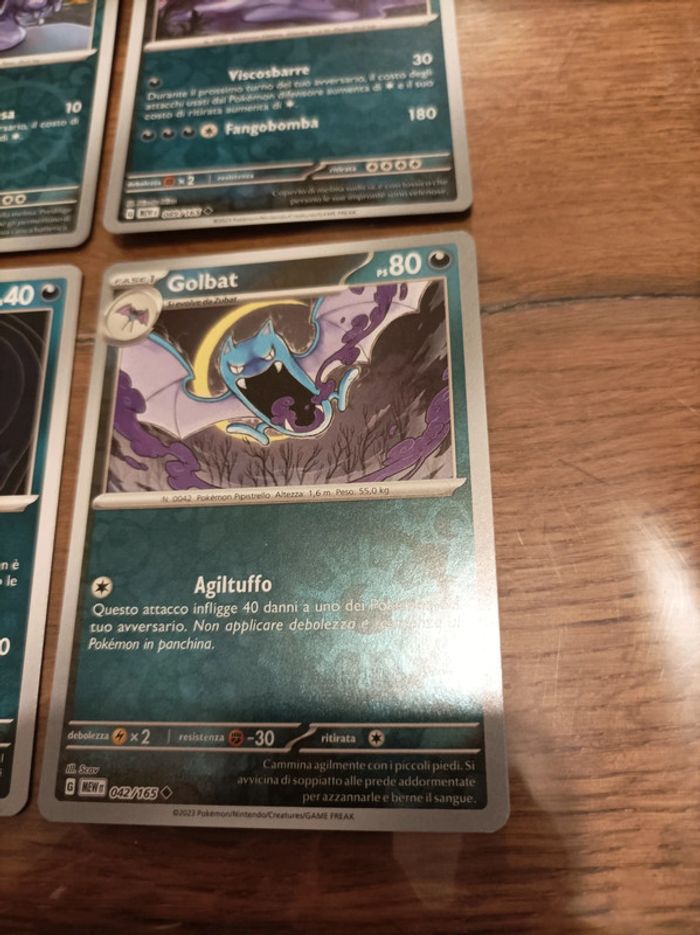 Lot de 4 cartes Pokemon 151 Tadmorv Grotadmorv Nosferapti Nosferalto Reverse - photo numéro 4