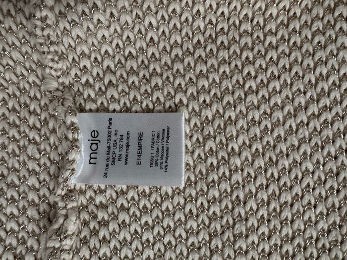 cardigan zippé beige effet brillant MAJE taille 36 NEUF - photo numéro 9