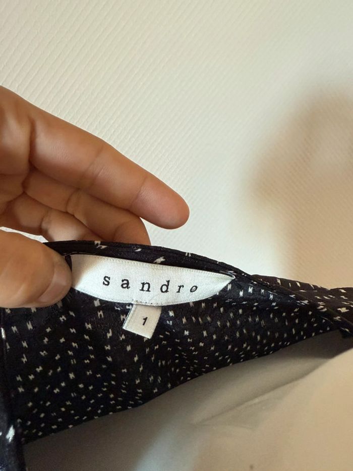 Blouse Sandro noir et blanc neuf taille 36 - photo numéro 8