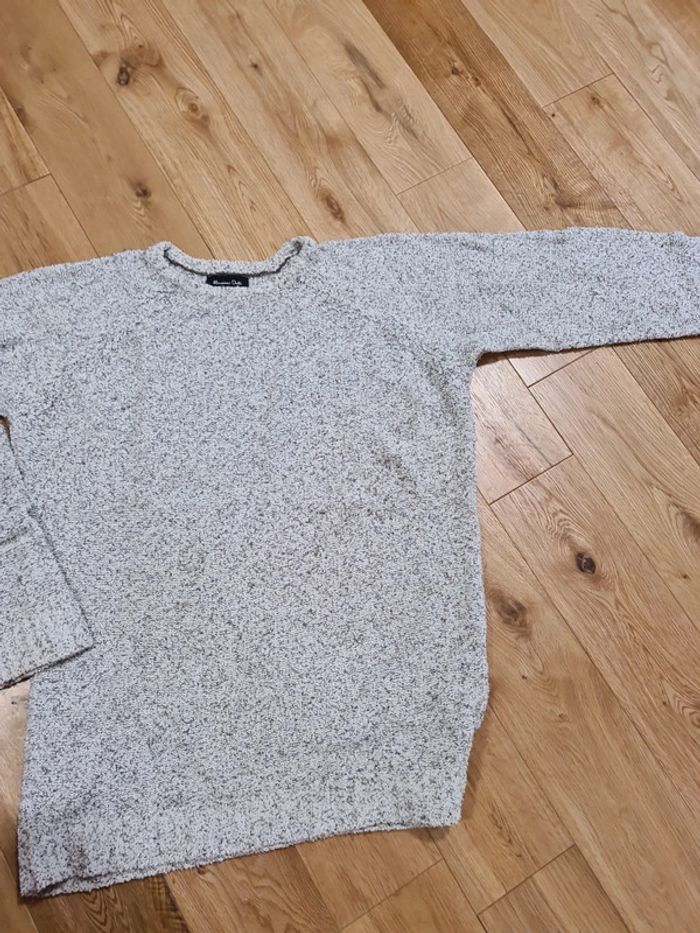 Pull maille chenille gris - photo numéro 3