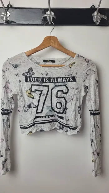 Top crop tons gris Mim XS
